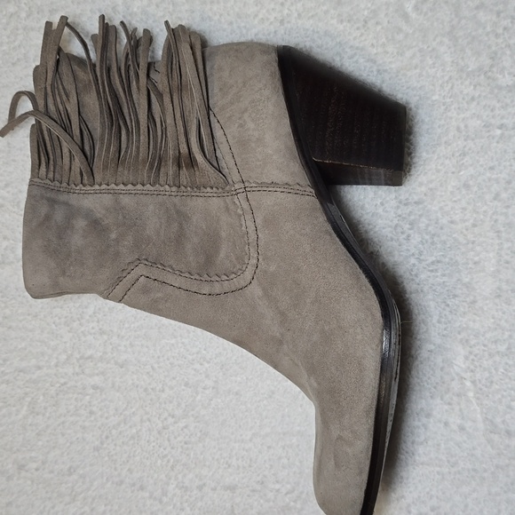 Sam Edelman Louie Tanish Gray Fringe Ankle Bootie 9 Western Cowgirl - Picture 2 of 13
